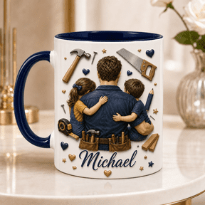 Carpenter Dad Ceramic Mug Personalized Name Gift for Father’s Day