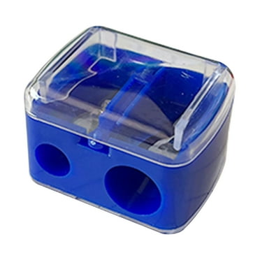 Carpenter Long Point Manual Pencil Sharpener with Plastic Lid 2 Holes Handheld Sharpener for Sketching, Charcoal, Colored Pencils