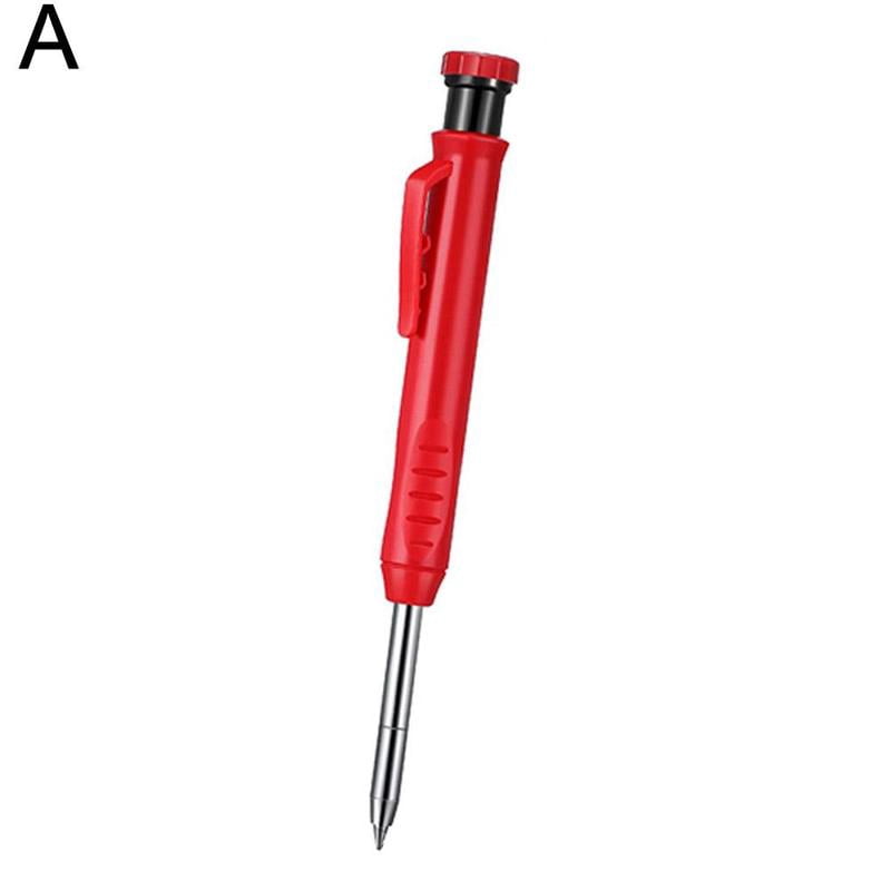 Carpenter Pencil Set With 7 Refill Set Leads Built-in Sharpener Deep Hole Mechanical Marker Marking Pen Tool Marker Sets