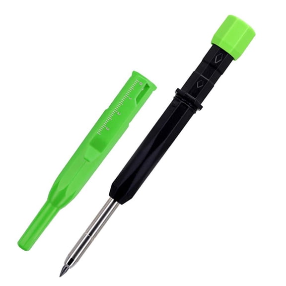 Carpenter Pencil with Built-in Sharpener, 2.8mm Deep Hole Scribe Marker, Woodworking Construction Layout Tool