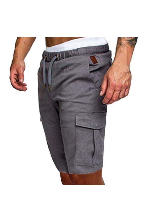 Carpenter Shorts for Men Drawstring Elastic Waist Summer Cargo Shorts