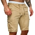 thumbnail image 1 of Carpenter Shorts for Men Drawstring Elastic Waist Summer Cargo Shorts, 1 of 7
