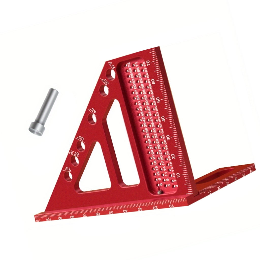 Carpenter Square Measuring Ruler 45/90 Degree Line Woodworking Scriber ...