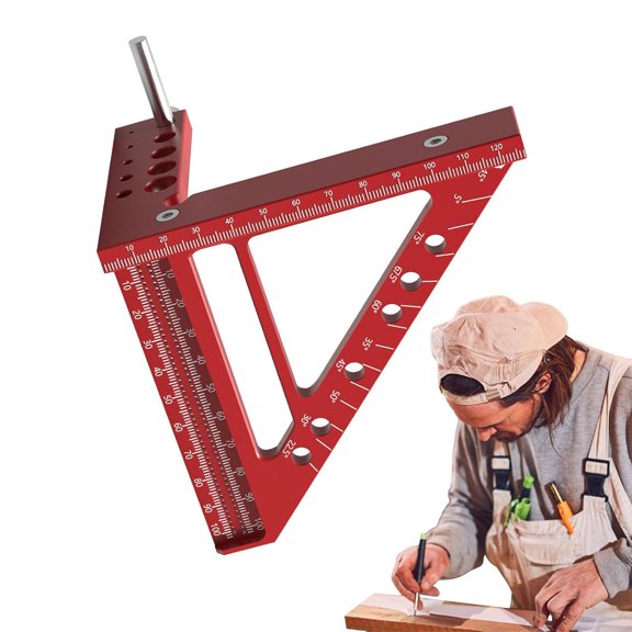 Carpenter Square Woodworking Square Measuring Ruler with Angle Pin | Miter Triangle Ruler Precision Marking for Engineer Carpenter
