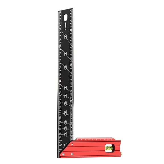 Carpenter Square with Retractable Foot Precisions Measuring Square Clear Scale for Stable & Accurate Angles Measurements