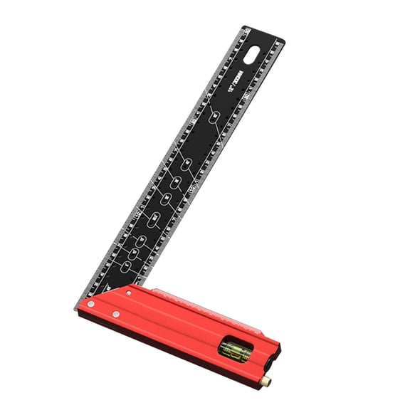 Carpenter Square with Retractable Foot Precisions Measuring Square Clear Scale for Stable & Accurate Angles Measurements
