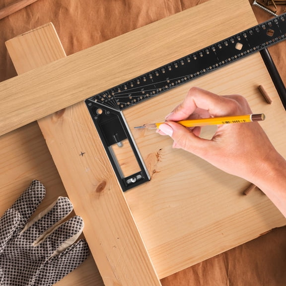Carpenter T Square Tool 400mm High Carbon Steel Angle Ruler Combination Square 10/90 Degree Marking And Scribing Engineer Ruler for Woodworking