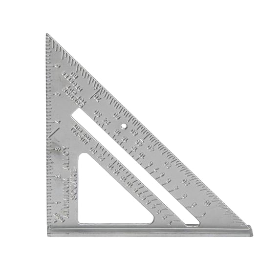 Carpenter's Ruler Aluminum Alloy Permanent Scale for Measuring, Woodworking, and Angle Marking as A Protractor