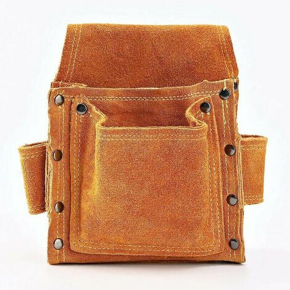 Carpenter's Waist Bag, Premium Leather Tool Belts with 2 Hammer Holders