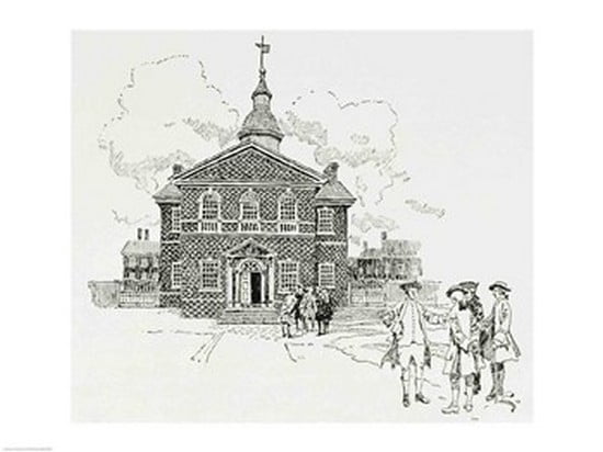 Carpenters Hall Philadelphia where the First and Second Continental Congresses held their sessions Canvas Art - Howard Pyle (24 x 18)