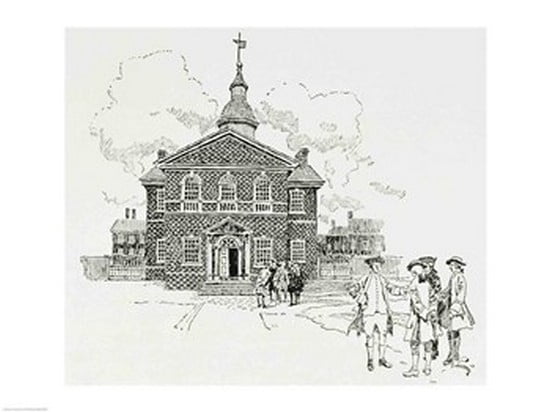 Carpenters Hall Philadelphia where the First and Second Continental Congresses held their sessions Canvas Art - Howard Pyle (36 x 24)