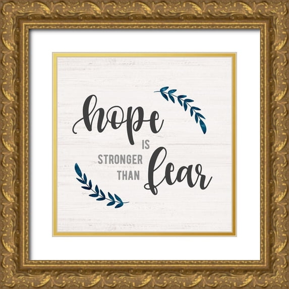 Carpentieri, Natalie 12x12 Gold Ornate Wood Framed with Double Matting Museum Art Print Titled - Hope is Stronger