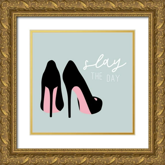 Carpentieri, Natalie 12x12 Gold Ornate Wood Framed with Double Matting Museum Art Print Titled - Slay the Day