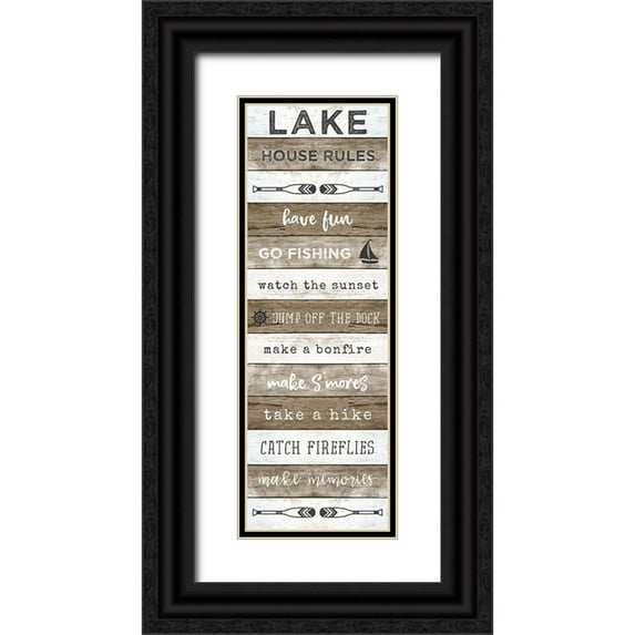 Carpentieri, Natalie 13x32 Black Ornate Wood Framed with Double Matting Museum Art Print Titled - Lake House