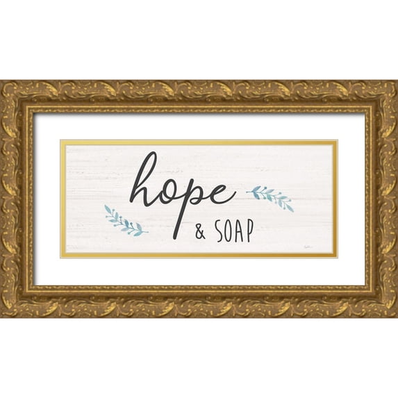Carpentieri, Natalie 14x8 Gold Ornate Wood Framed with Double Matting Museum Art Print Titled - Hope and Soap