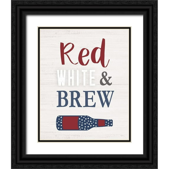 Carpentieri, Natalie 15x18 Black Ornate Wood Framed with Double Matting Museum Art Print Titled - Red White and Brew