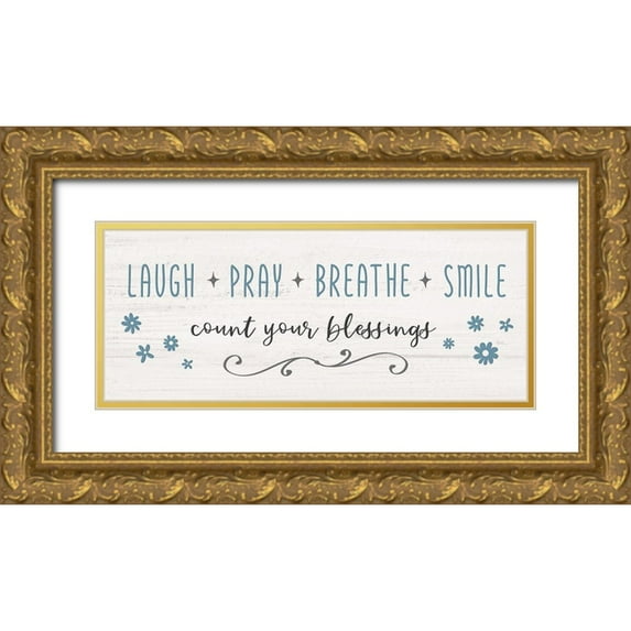 Carpentieri, Natalie 18x10 Gold Ornate Wood Framed with Double Matting Museum Art Print Titled - Count Your Blessings