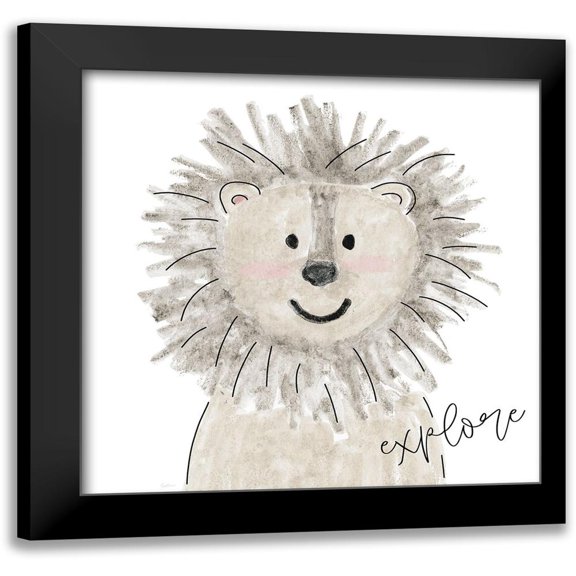 Carpentieri, Natalie 20x20 Black Modern Framed Museum Art Print Titled - Explore Lion