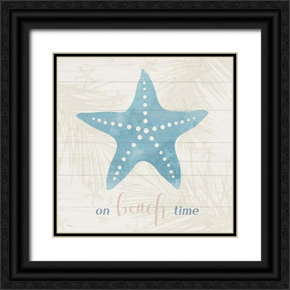 Carpentieri, Natalie 20x20 Black Ornate Wood Framed with Double Matting Museum Art Print Titled - On Beach Time
