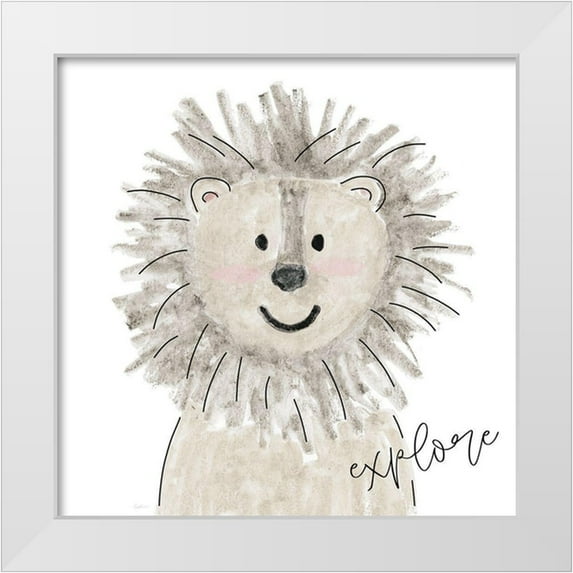 Carpentieri, Natalie 20x20 White Modern Wood Framed Museum Art Print Titled - Explore Lion