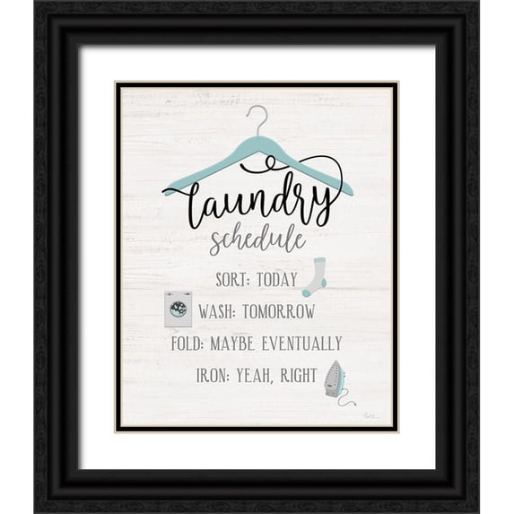 Carpentieri, Natalie 20x24 Black Ornate Wood Framed with Double Matting Museum Art Print Titled - Laundry Schedule