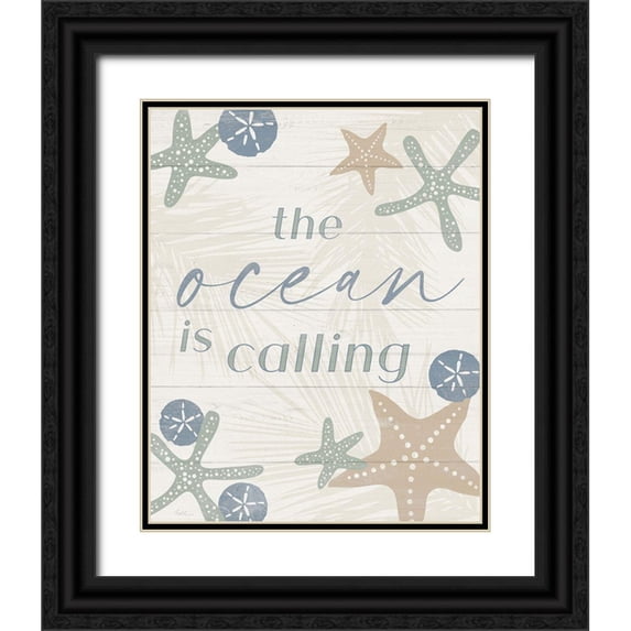 Carpentieri, Natalie 20x24 Black Ornate Wood Framed with Double Matting Museum Art Print Titled - The Ocean is Calling