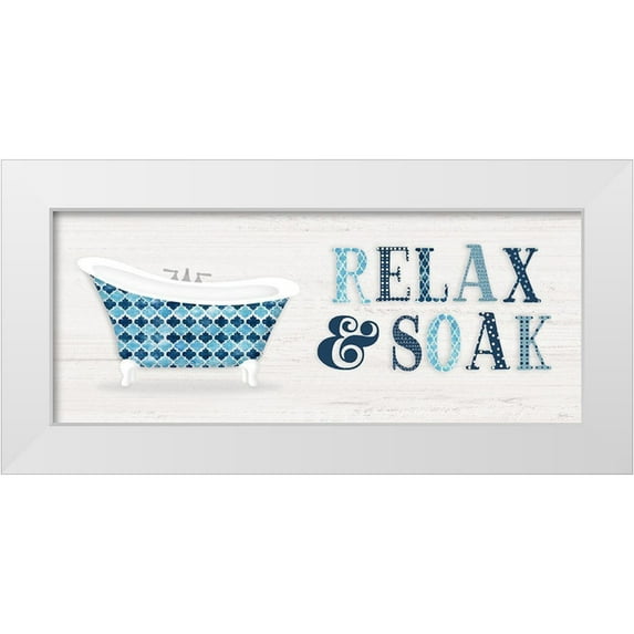 Carpentieri, Natalie 24x12 White Modern Wood Framed Museum Art Print Titled - Relax and Soak