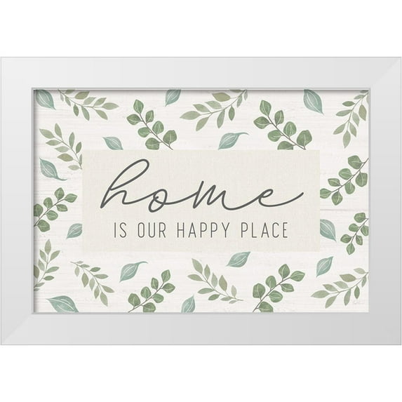Carpentieri, Natalie 24x17 White Modern Wood Framed Museum Art Print Titled - Home is our Happy Place