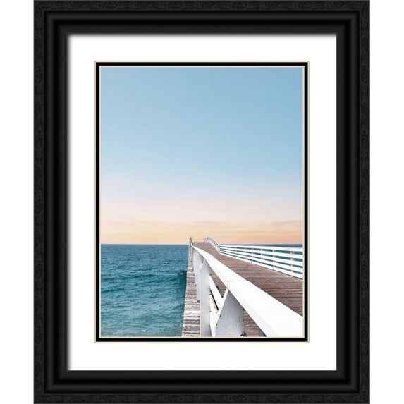 Carpentieri, Natalie 25x32 Black Ornate Wood Framed with Double Matting Museum Art Print Titled - Day at the Pier