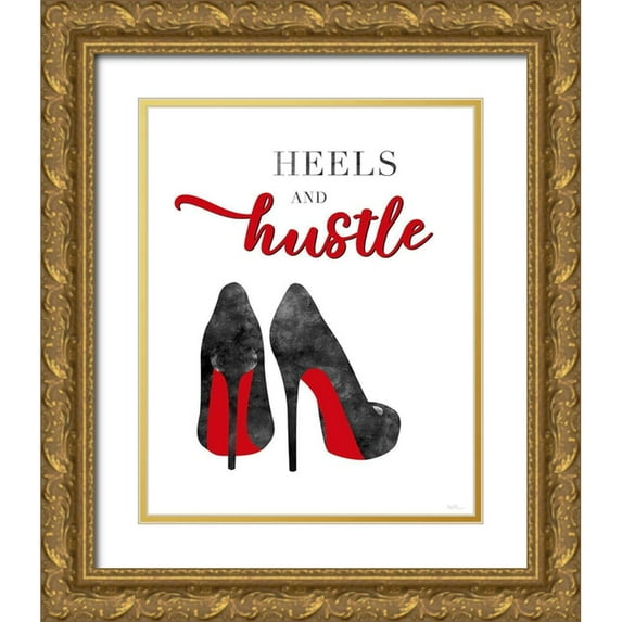 Carpentieri, Natalie 26x32 Gold Ornate Wood Framed with Double Matting Museum Art Print Titled - Red Heels and Hustle