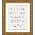 thumbnail image 1 of Carpentieri, Natalie 26x32 Gold Ornate Wood Framed with Double Matting Museum Art Print Titled - Watercolor Alphabet, 1 of 4