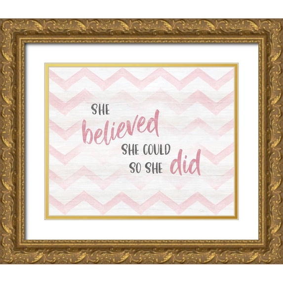 Carpentieri, Natalie 32x26 Gold Ornate Wood Framed with Double Matting Museum Art Print Titled - Believed She Could