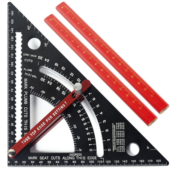 Carpentry Triangle Ruler Carpenter Square Rafter Framing Square 7in Layout Tool Aluminium Woodworking Measurement Tool