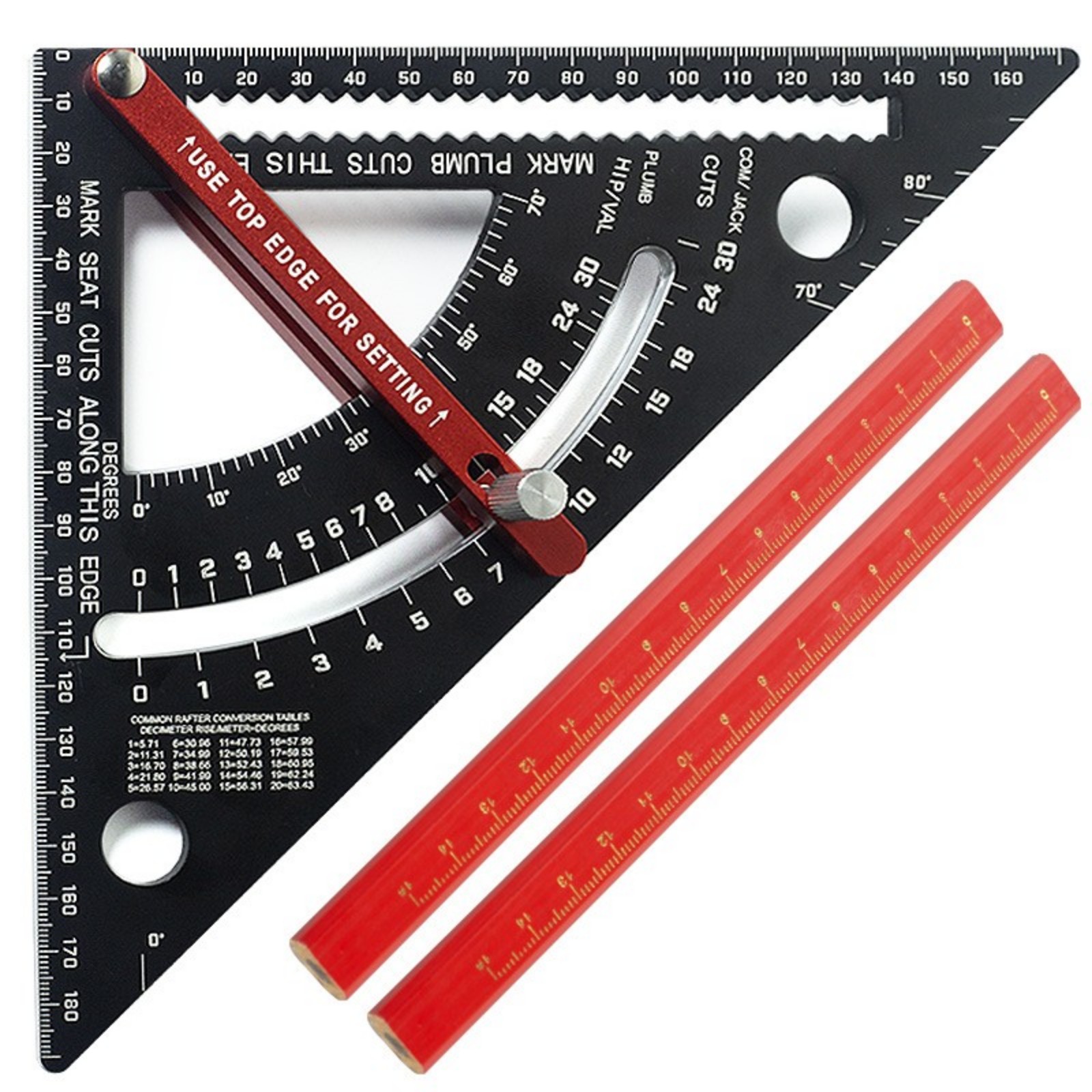 Trisquare Ruler Wood Carpentry Triangle Ruler Carpenter Square Rafter Framing Square 7in ...