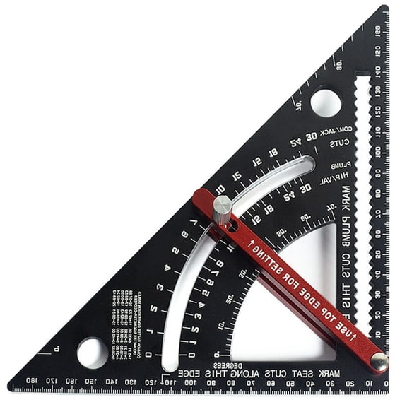 Carpentry Triangle Ruler Rafter Framing Square Woodworking Measurement Tool Layout Tool Adjustable Combination Square