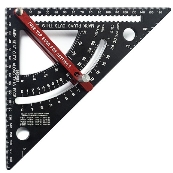 Carpentry Triangle Ruler Rafter Framing Square Woodworking Measurement Tool Layout Tool Adjustable Combination Square