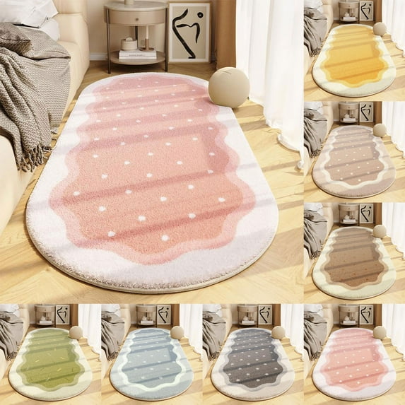 Carpet*1 Piece Soft Bedroom Rugs Rugs for Bedroom Shaggys Rugs for Bedroom Oval Rugs Room Small Carpet Living Room Runner Rug Non Slip Modern Home Decor Carpet