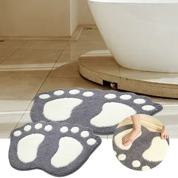 Carpet 1Pc Non Slip Bath Toilet Mat Cute Big Feet Bathroom Shower Rugs Shaggy Carpet Absorbent Doormat Floor Mat Living Room Sofa Cushion Foot Pad Rug Carpet