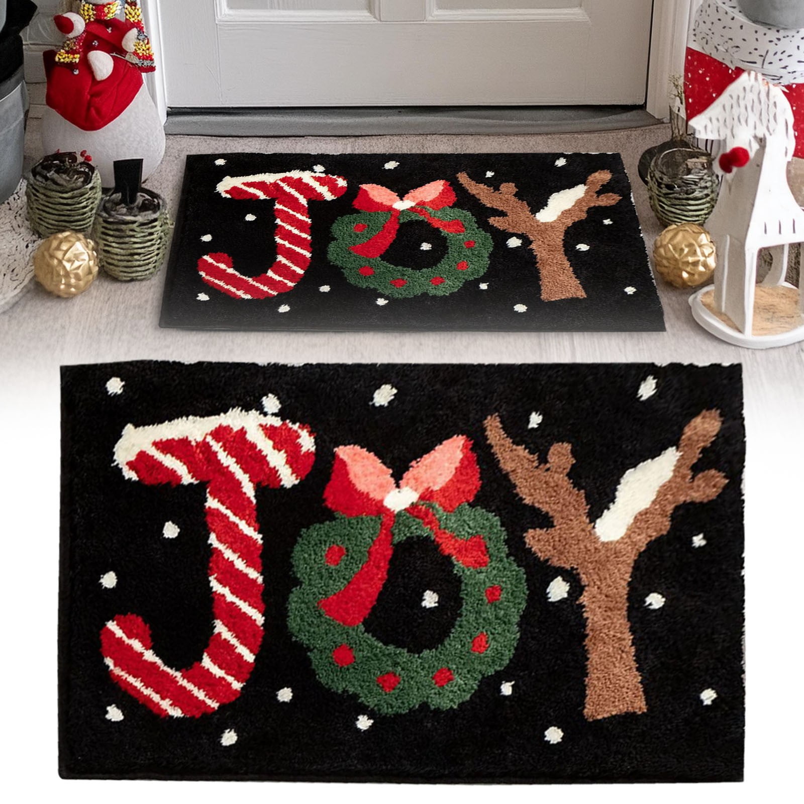 Carpet,24x16 Inch Christmas Decorations Mat Christmas Bathroom Rugs And ...