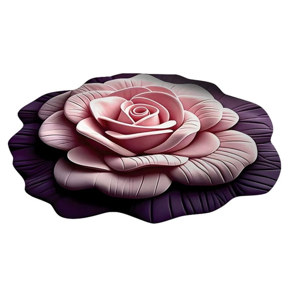 Carpet 3D Floral Floor Mat for Living Room Bedroom Diatomaceous Earth Advanced Print Non Easy Care