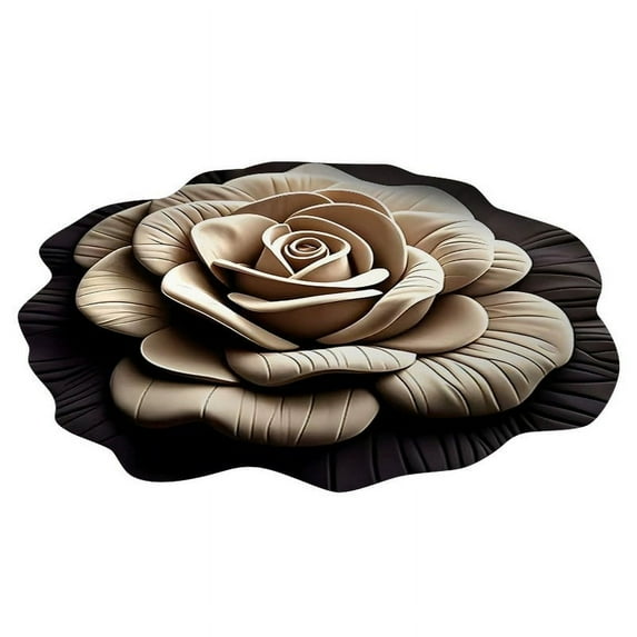 Elegant 3D Flower Design Carpet Mud Floor Mat for Living Room and Bedroom Durable Stain Easy Care Area Mat