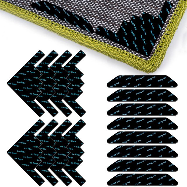 Carpet AntiSlip Pad, 16 Piece Carpet Stopper AntiSlip Mat Carpet Gripper AntiCurling Rug