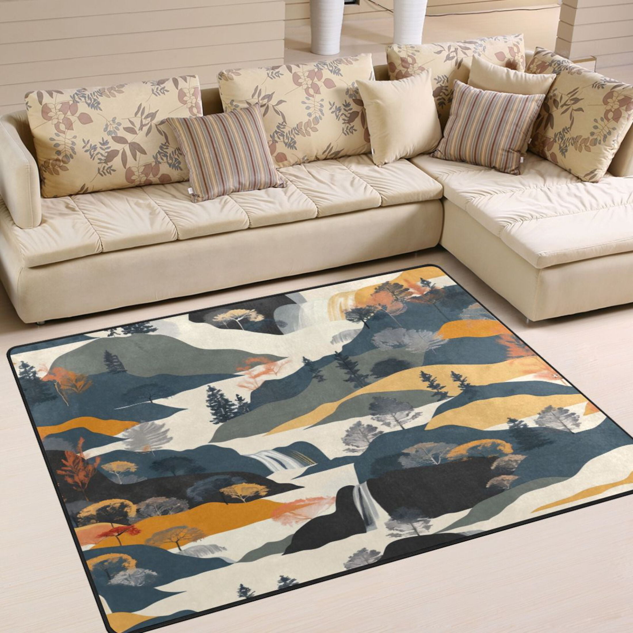 Carpet Area Rugs 63x48 Inch Living Room Carpet Living Room Floor Mat Bedroom Carpet Bedroom ...