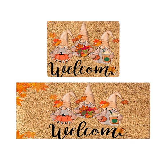 Carpet,Autumn Thanksgiving Anti Slip Floor Mats Indoor And Outdoor Decorative Door Mats 2 Piece Set