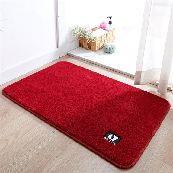 Carpet, Bathroom Floor Mat and Door Step Mat for Home Entryway Organization, Durable Absorbent Rug for Slip Resistance, Vibrant Red Tone Grade Modern Household Decoration Gear Tool