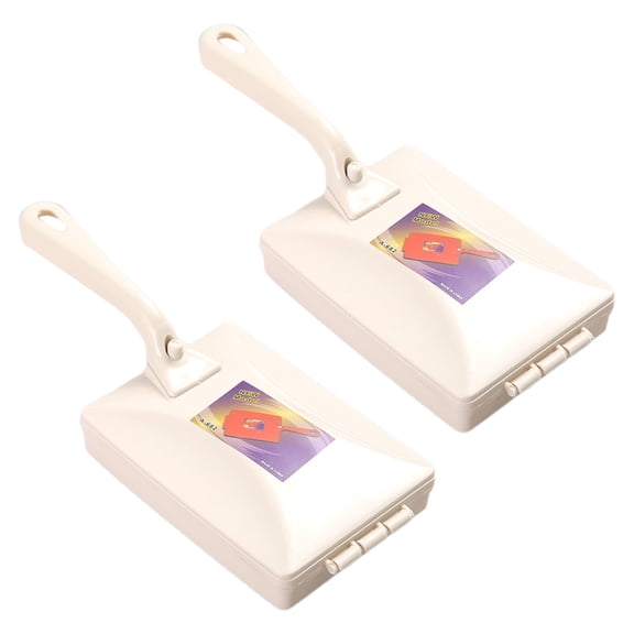Carpet Brush 2Pcs Handheld Carpet Table Double Roller Sweeper Pet Hair Cleaning Tool for Living Room Bedroom (Beige)