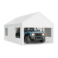 thumbnail image 1 of Carpet Carport 10'x20' Large Heavy Duty Car Tent with Powder-Coated Steel Frame, Portable Garage with Removable Sidewalls & Doors Car Canopy, White, 1 of 7