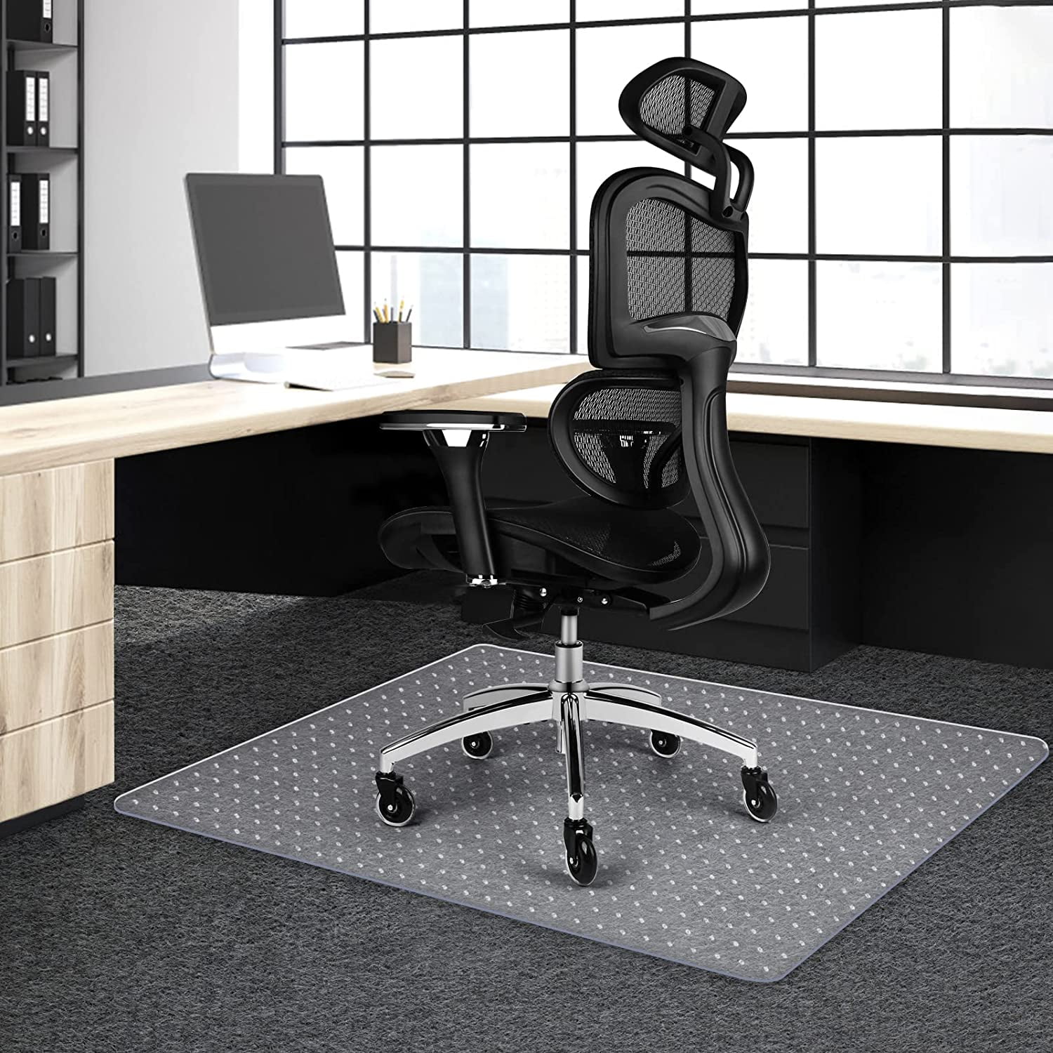Carpet Chair Mat, 36" x 48" PVC Office Chair Mats, Carpet Protector for