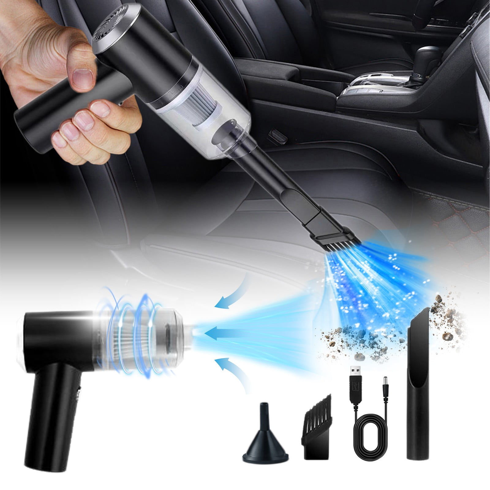Carpet Cleaner Machine Cordless Handheld Car Vacuum Cleaner, Portable Vacuums for Cars Home Furniture Hard Floor Carpet Hair 6.495.71.57in