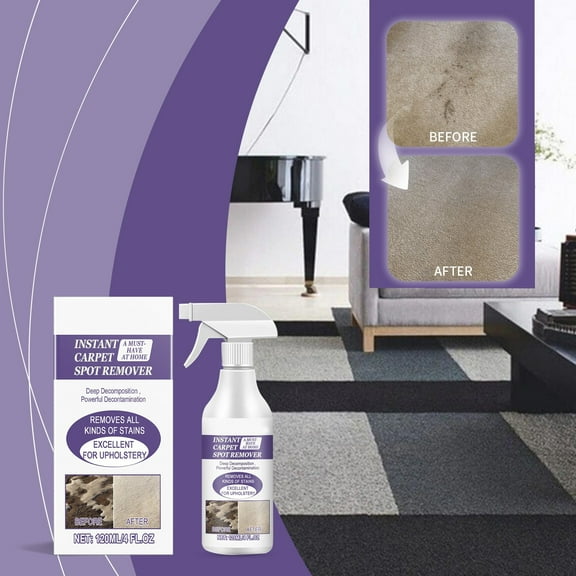 Carpet Cleaner Stain Remover 120ml | Coffee Oil Stubborn Spot Removal Solution | Multi-Purpose Upholstery Rug Cleaner | Gentle Non-Damaging Formula | Compact Bottle | Fabric Surface Safe
